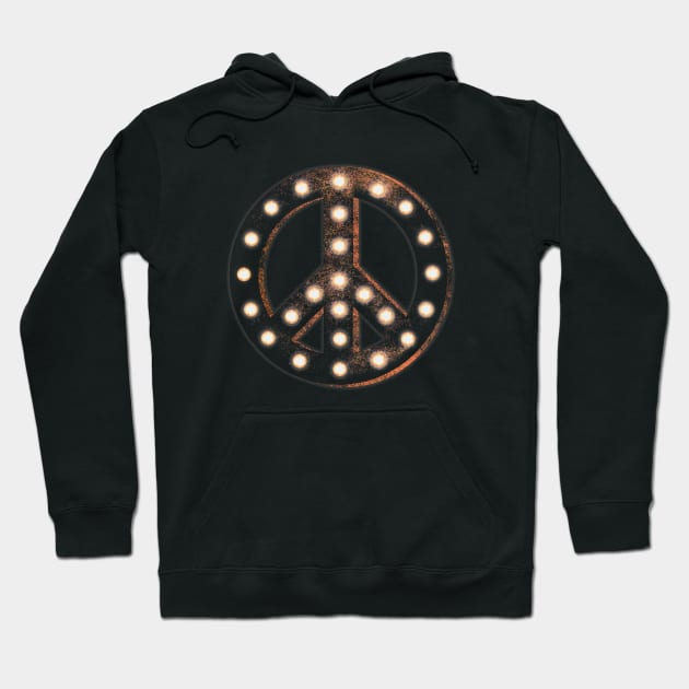 Marquee Peace Hoodie by bronzarino